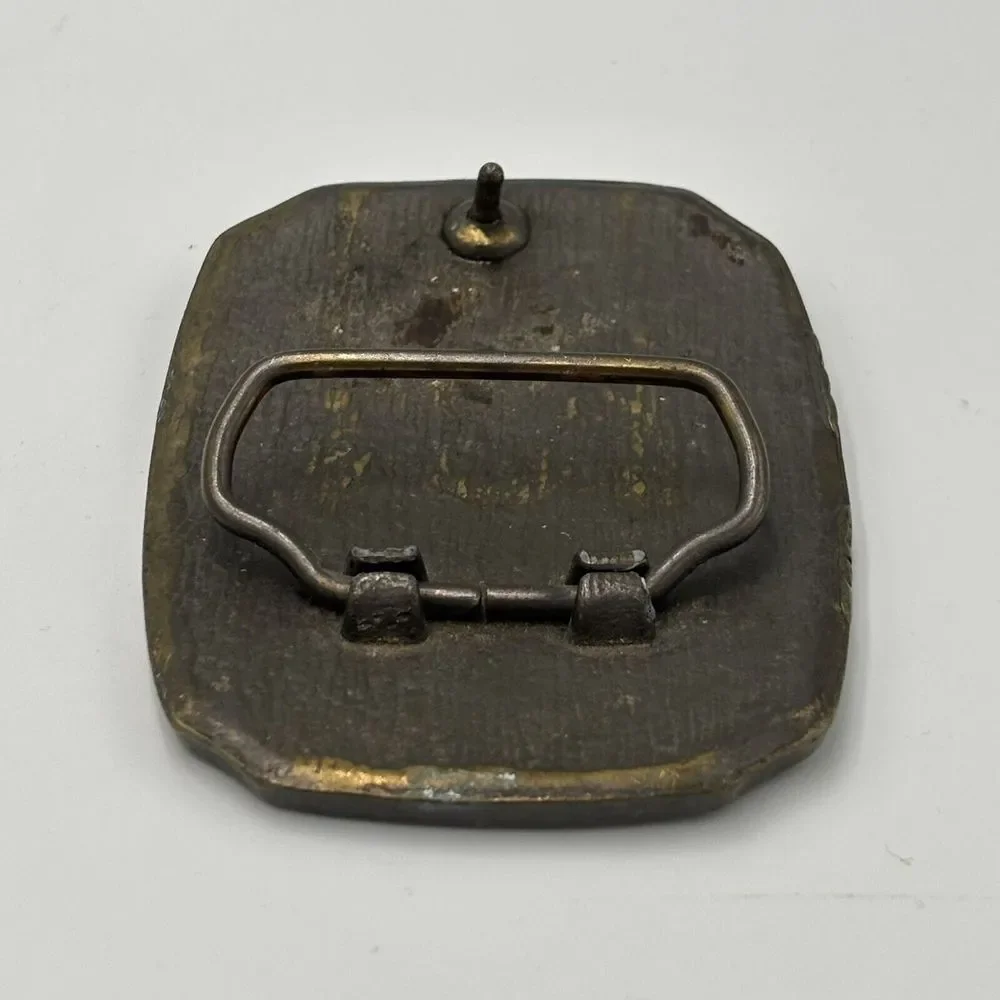 Vintage SHRINER Solid Brass‎ Black Star Sword USA Belt Buckle